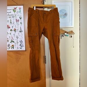 Women's DuluthFlex Fire Hose Slim Leg Cargo Pants - burnt orange - size 12 - 33”